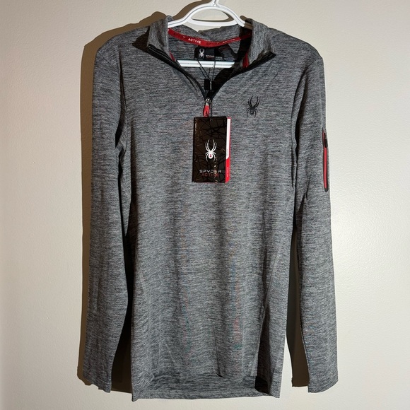 Spyder Other - Spyder Active Men’s Gray Quarter Zip Collared Top Lightweight pullover Small NWT